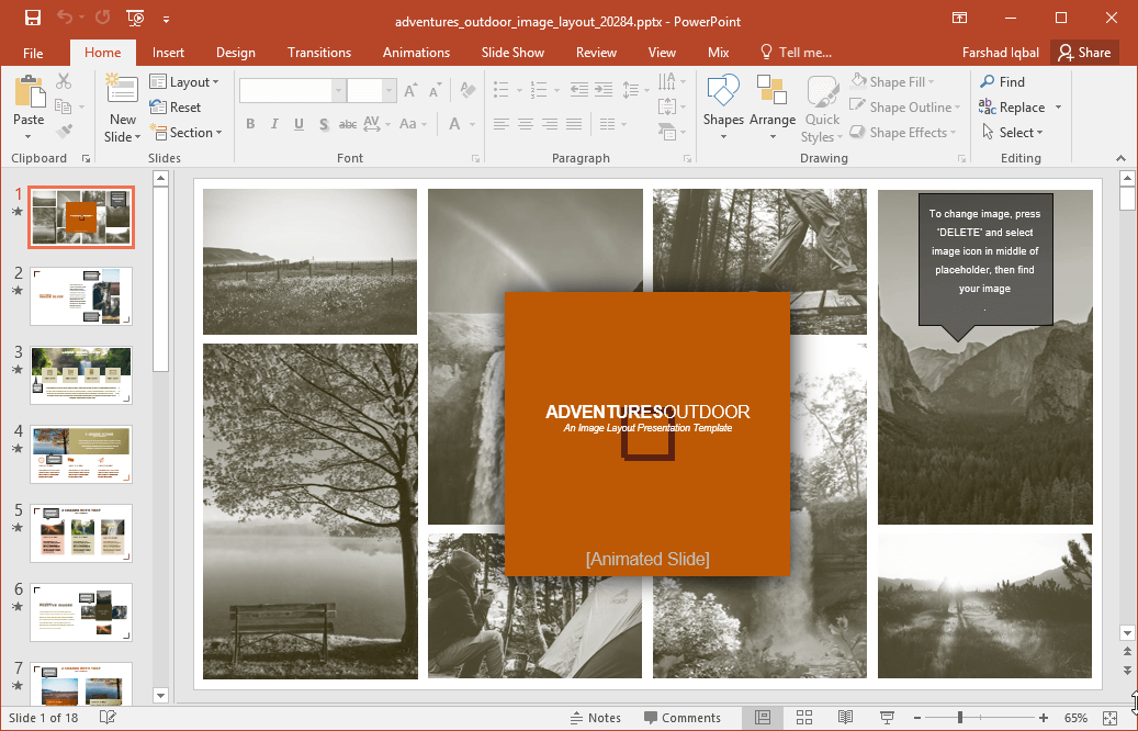 Animated Outdoor Images Template For Powerpoint