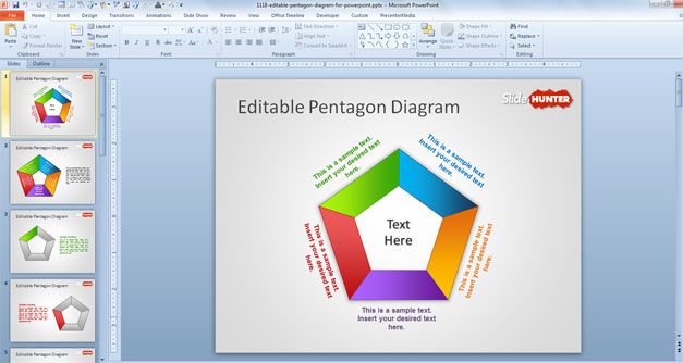 pentagon powerpoint template free download