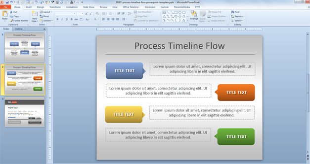 PowerPoint timeline Milestone example of process timeline with milestones using Microsoft PowerPoint and shapes