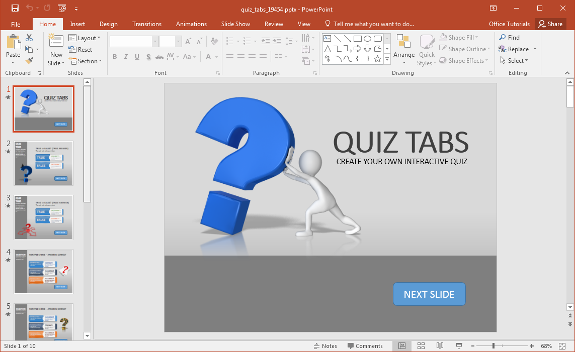 Animated PowerPoint Quiz Template For Conducting Quizzes