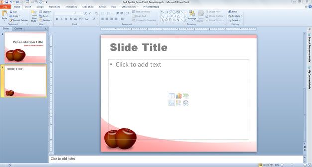 Red Apples PowerPoint Template PPT template