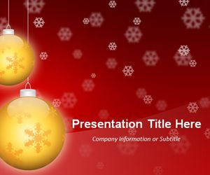 Golden Balls Red PowerPoint Template