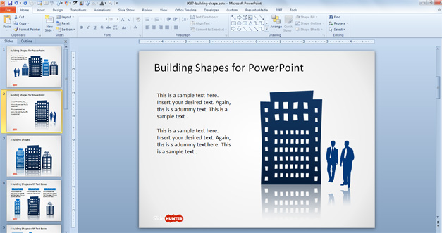 Free Office Building Shapes for PowerPoint - Free PowerPoint Templates - SlideHunter.com