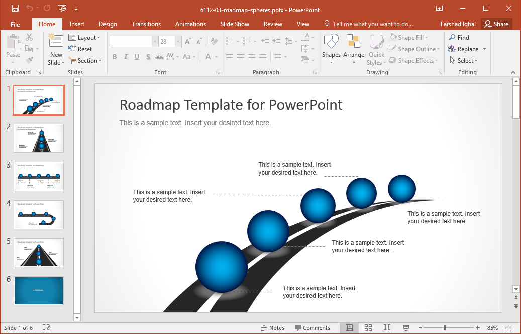 Powerpoint Template Roadmap from slidehunter.com