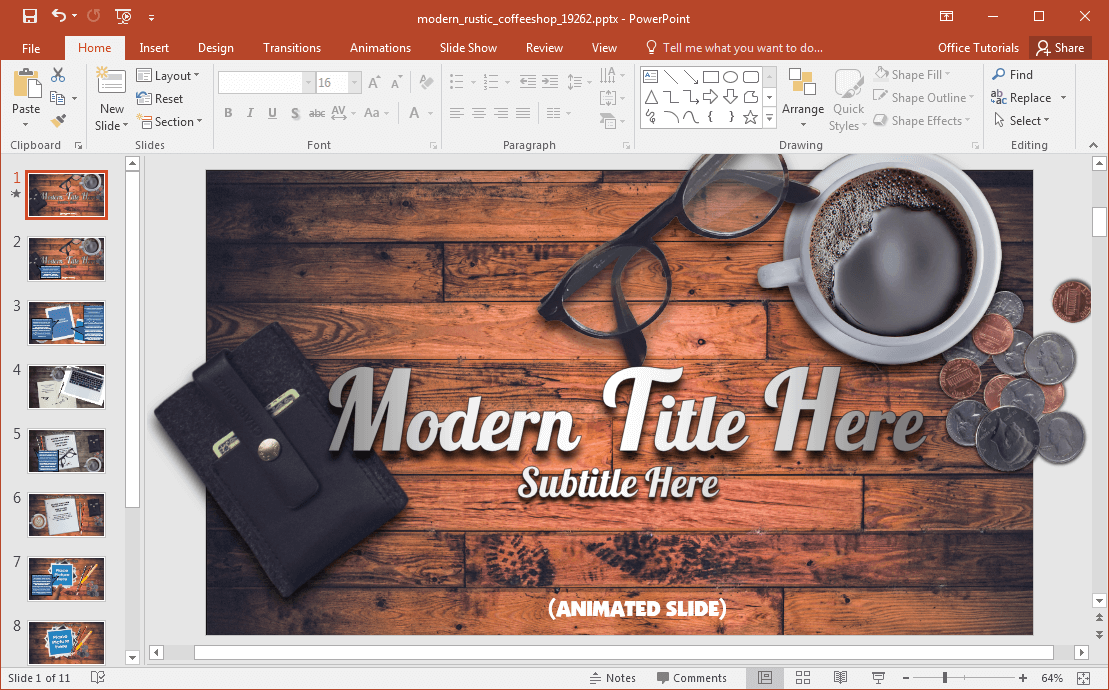 Animated Coffee Shop Template For Powerpoint
