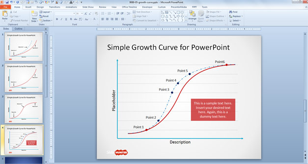 S Curve Growth Line PowerPoint