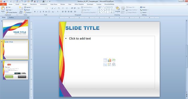 free Rainbow PowerPoint Template for Health and DNA presentations