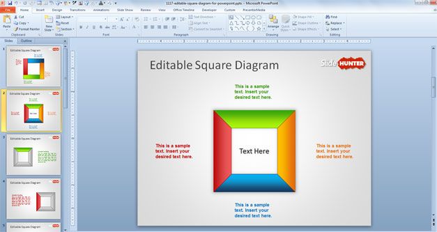 make powerpoint slide square