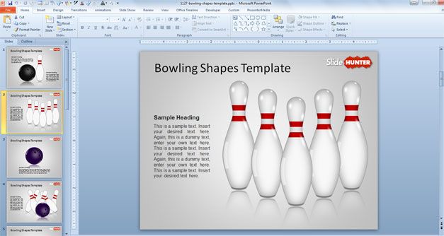 strike powerpoint template bowl ppt