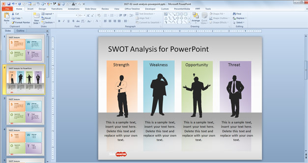 Free Swot Analysis Powerpoint Template Free Powerpoint Templates Slidehunter Com