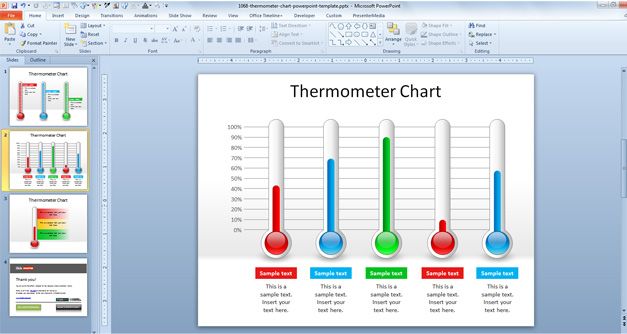 Free Thermometer Chart Powerpoint Template Free Powerpoint Templates Slidehunter Com