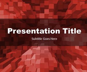 Stacked Boxes Red PowerPoint Template