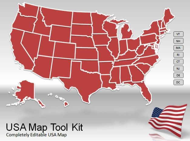 editable us map for ppt Us Map Powerpoint Template editable us map for ppt