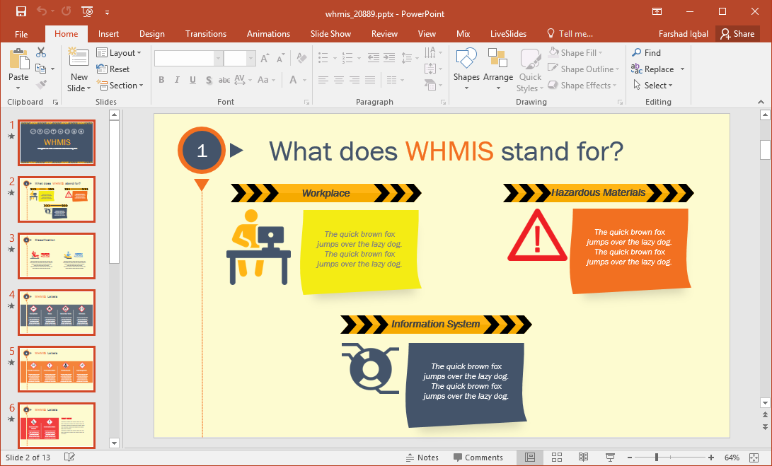 Workplace Hazardous Materials Information System Powerpoint Template