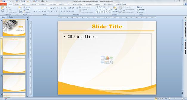 Glossy Gold Powerpoint Template